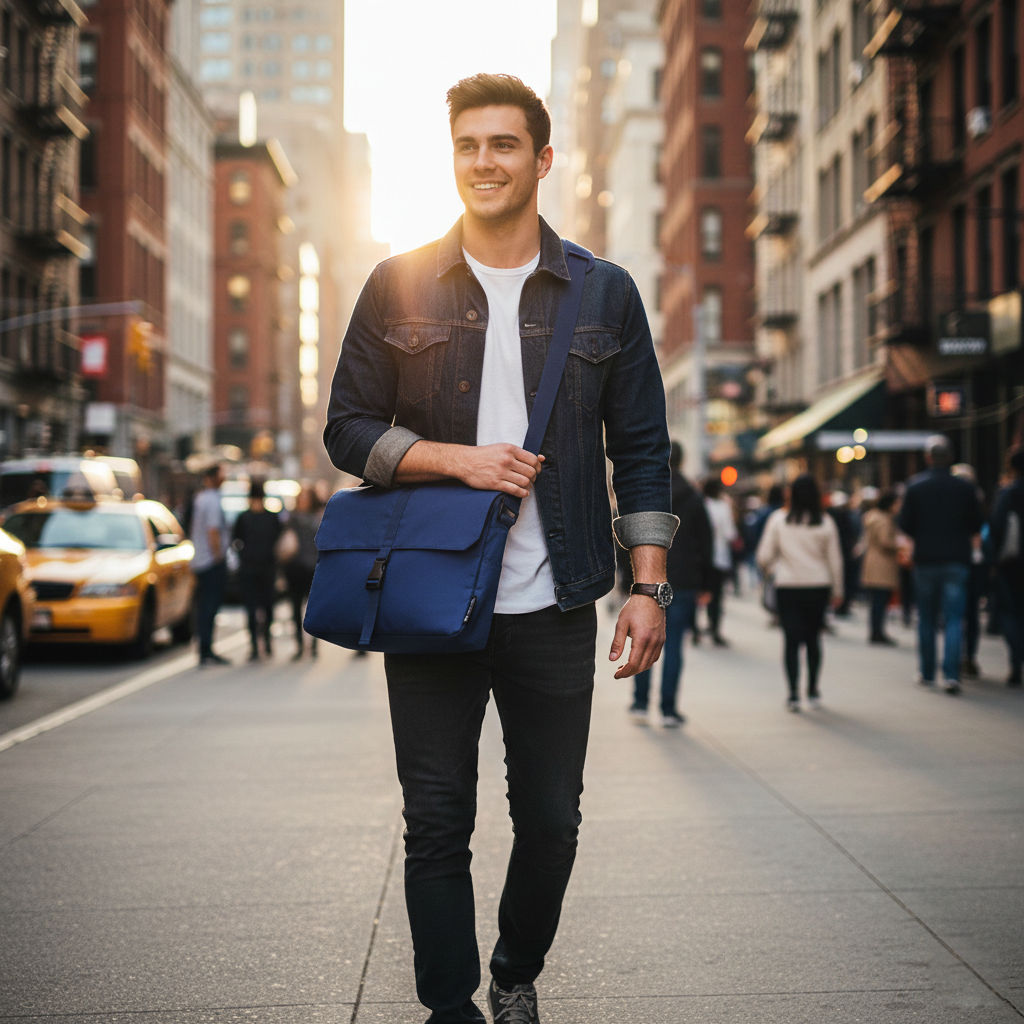Blue Unisex Laptop Messenger Bag for Everyday Use 190